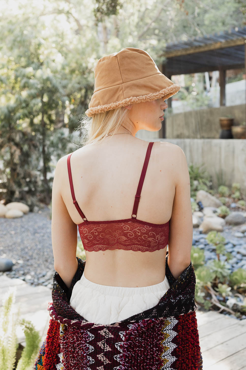 Copy of Velvet Lace Bralette Small / Maroon