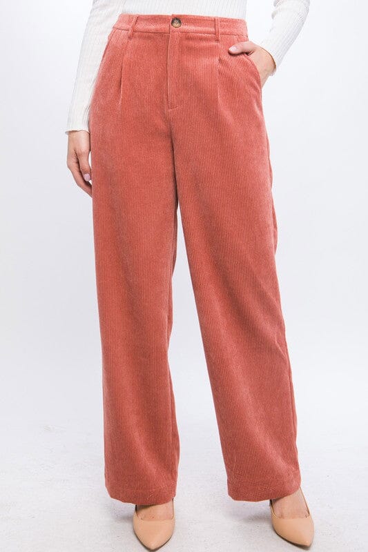 Corduroy Trouser Pants Love Tree CLAY S 