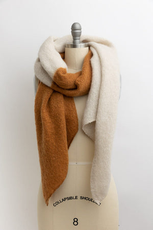 Cozy Double Tone Scarf Scarves Leto Collection Ivory 