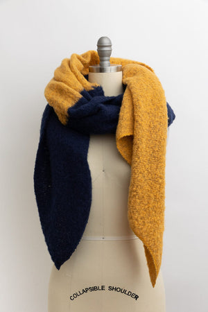 Cozy Double Tone Scarf Scarves Leto Collection Navy 