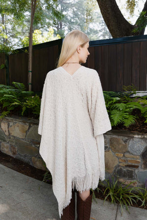 Cozy Haven Embroidered Tassel Wrap Ponchos Leto Collection 