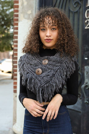 Cozy Shoulder Warmer Scarf Scarves Leto Collection Charcoal 