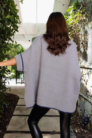 CozyCove Turtle Neck Poncho with Easy Sleeves Ponchos Leto Collection 