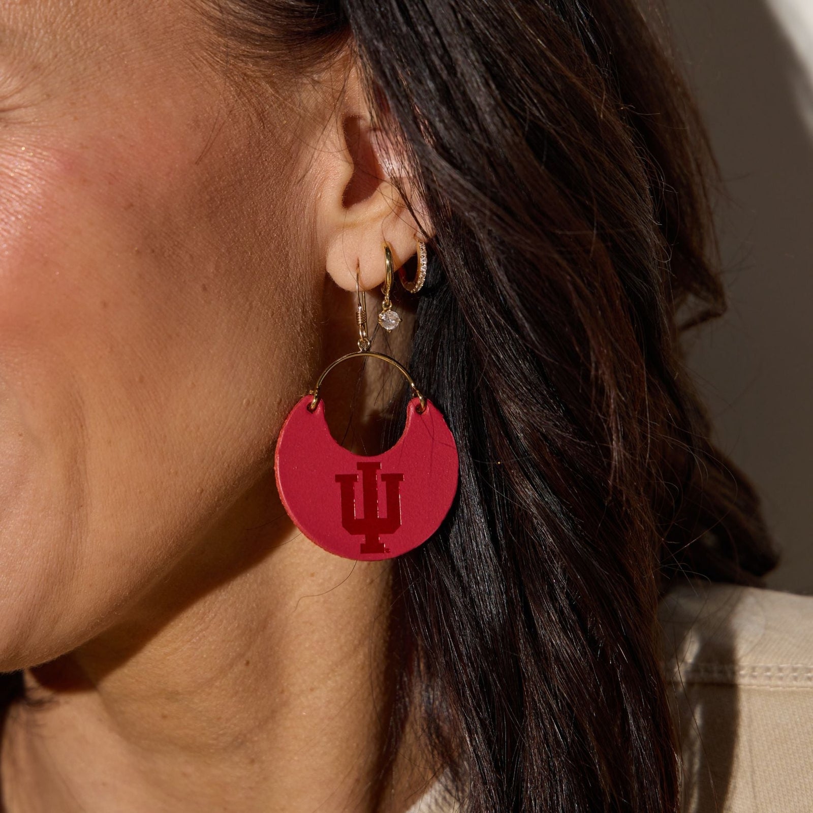 Crimson Indiana University Nina Earrings