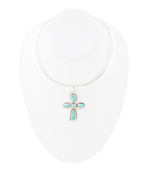 Cross Pendant and Sterling Silver Necklace