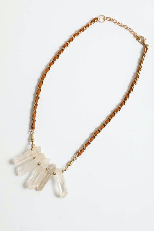 Crystal Drop Suede Necklace Jewelry Leto Collection 
