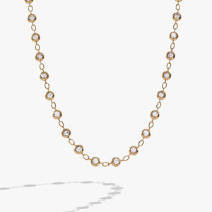 Crystal Pebble Chain Necklace