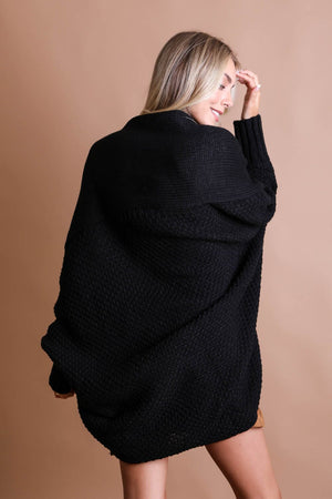 Cuddly Bat Sleeve Knit Cardigan Ponchos Leto Collection 