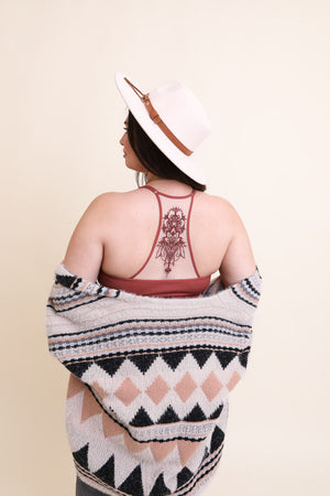 Curvy Tattoo Back Bralette Plus Size Leto Collection 