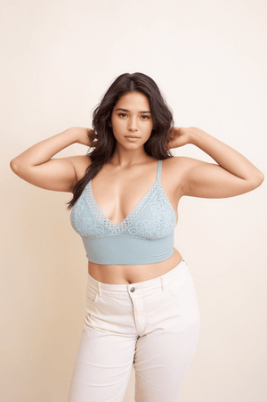 Curvy Waistband Loop Lace Brami Bralette Leto Collection Sage 