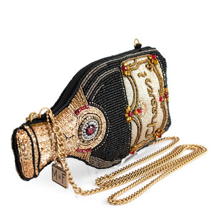 Mary Frances Vintage Wine Beaded Crossbody Handbag