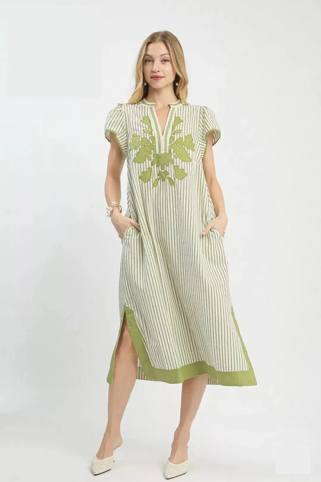 lace pinstripe dress Pinstripe SHIFT Dress WITH LACE HEM, 2X / Navy by mat AMOUR781