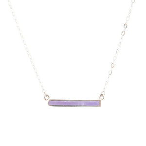 Dainty Amethyst Bar Necklace