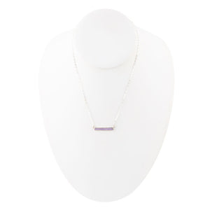 Dainty Amethyst Bar Necklace