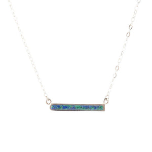 Dainty Azurite Bar Necklace