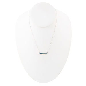 Dainty Azurite Bar Necklace