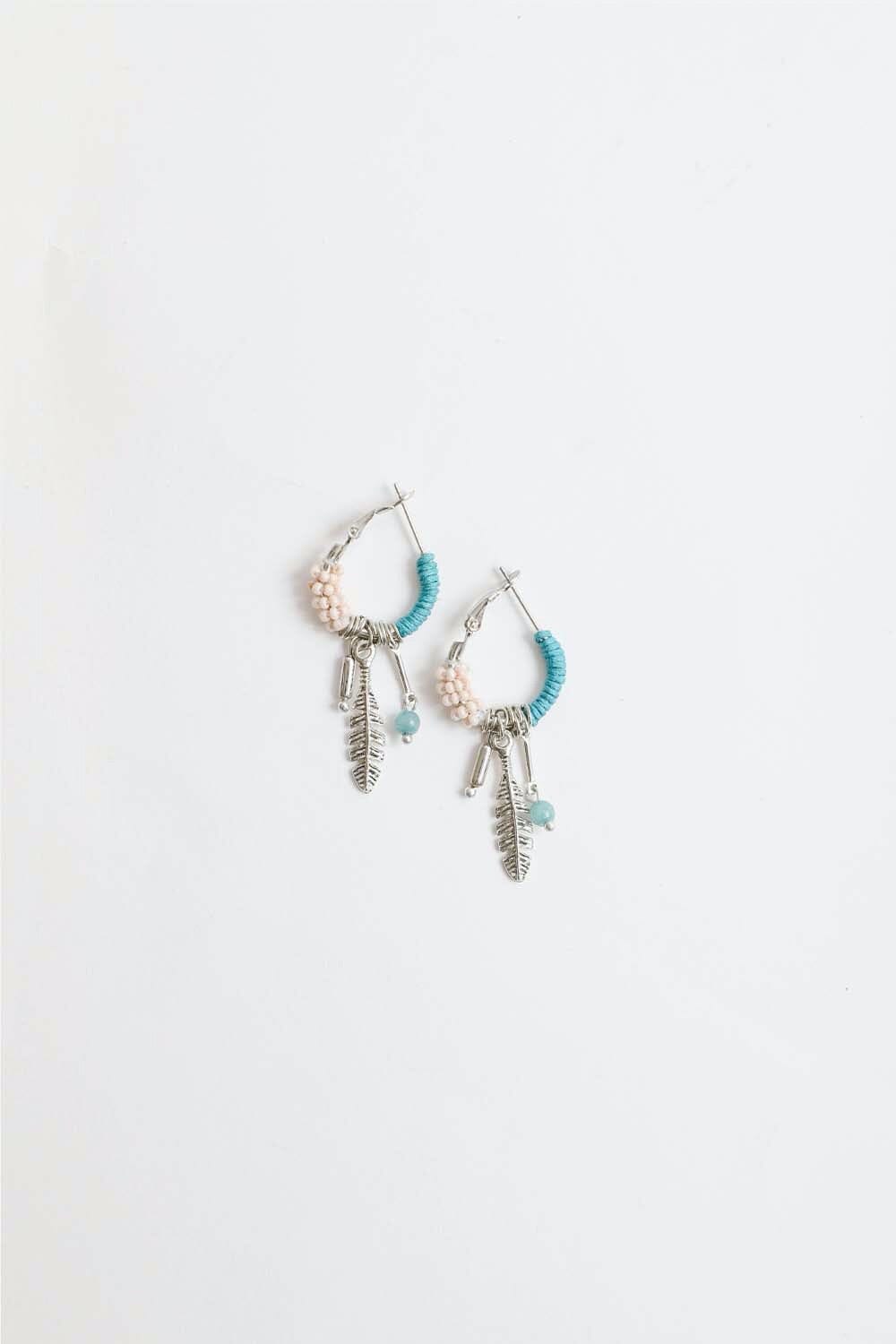 Dainty Feather Hoop Earrings Jewelry Leto Collection 