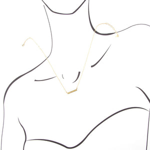 Dainty Green Aventurine Bar Necklace