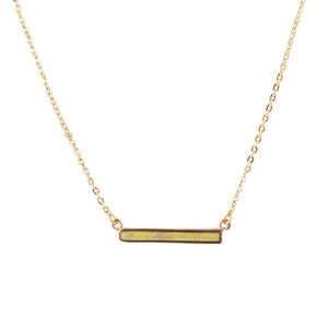 Dainty Green Aventurine Bar Necklace