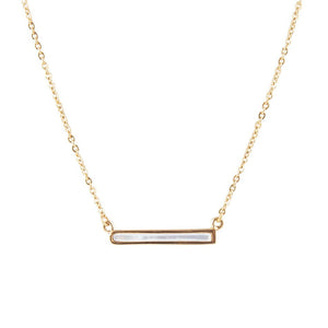 Dainty Mother of Pearl Bar Necklace