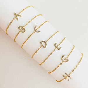 Dainty Sparkle Initial Bracelet Ellison and Young 
