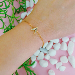 Dainty Sparkle Initial Bracelet Ellison and Young A OS 