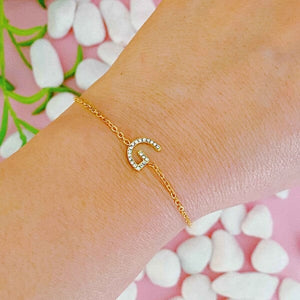 Dainty Sparkle Initial Bracelet Ellison and Young G OS 