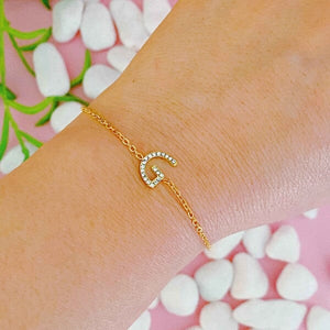 Dainty Sparkle Initial Bracelet Ellison and Young G OS 