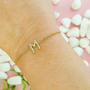 Dainty Sparkle Initial Bracelet Ellison and Young M OS 