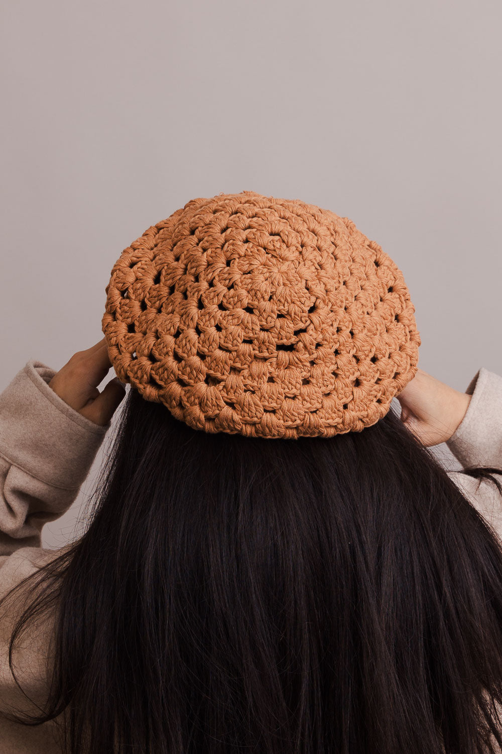 Darling Crochet Knitted Beret Beanies One Size / Camel
