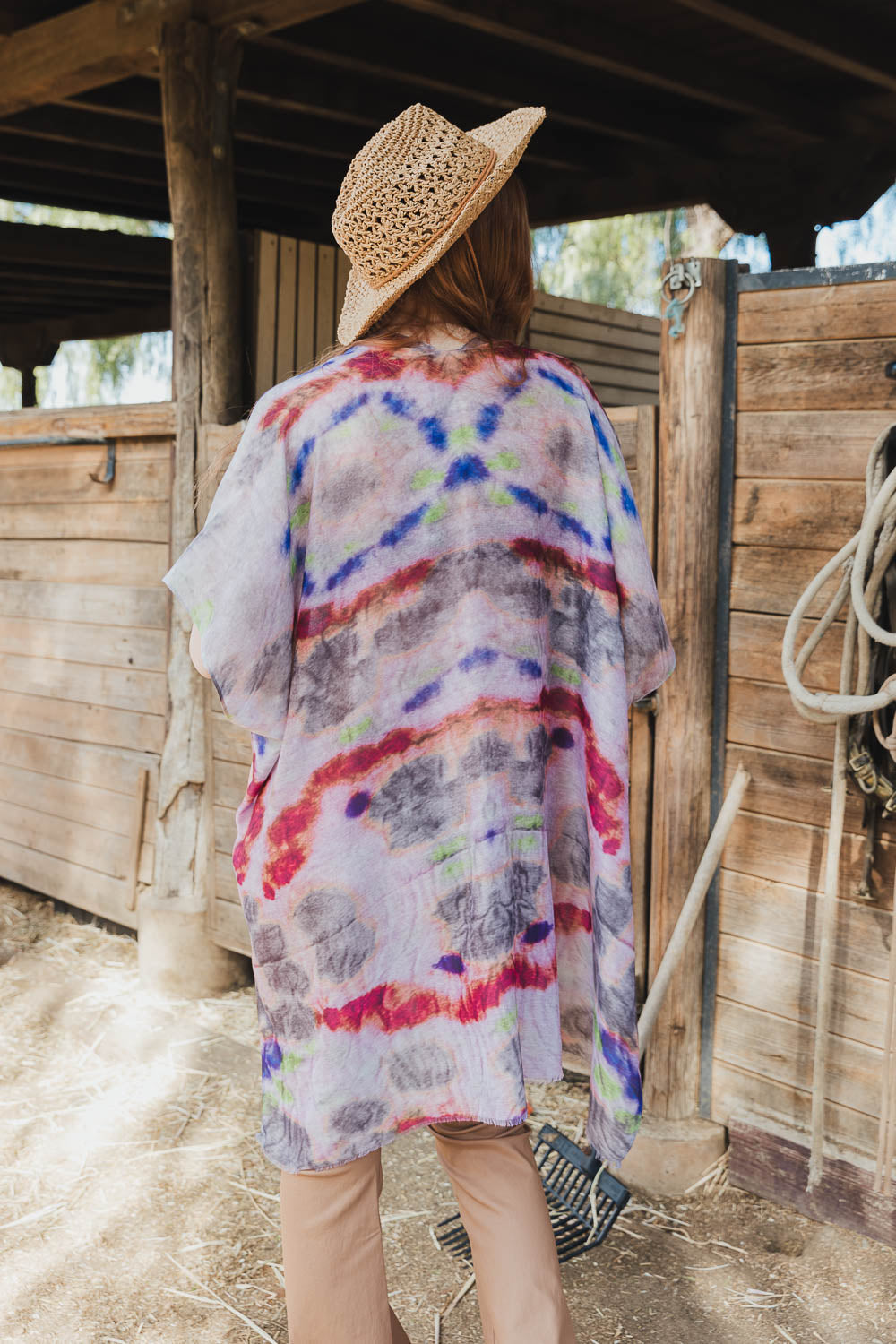 Daydream Tie Dye Cover Up Kimono One Size / Brown