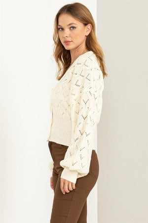 Days Together Pointelle Sweater Cardigan HYFVE 