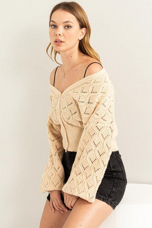 Days Together Pointelle Sweater Cardigan HYFVE 