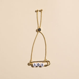 Delta Phi Epsilon Sorority Safety Pin Bracelet - Officially Licensed