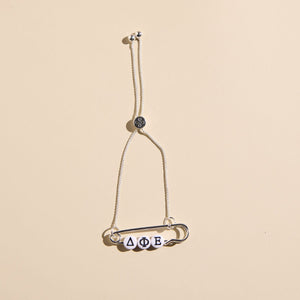 Delta Phi Epsilon Sorority Safety Pin Bracelet - Officially Licensed