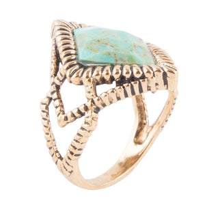 Diamond Days Blue Turquoise and Golden Ring