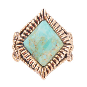 Diamond Days Blue Turquoise and Golden Ring