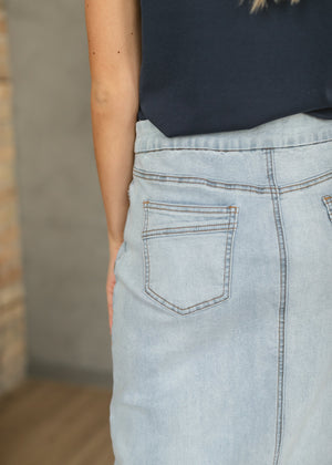 Donna Light Wash Maxi Denim Skirt