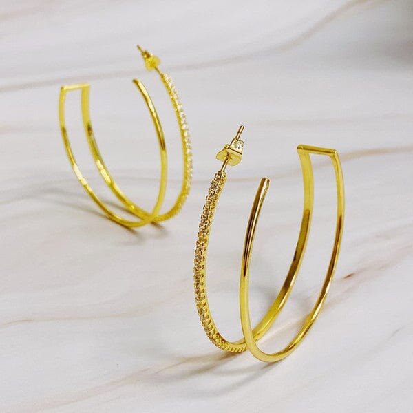 Doubled Open Top Hoop Earrings Ellison and Young Gold OS 