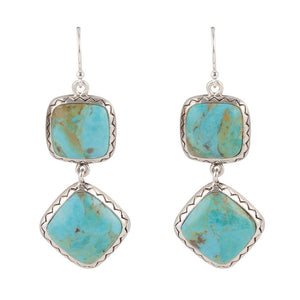 Drop Dead Gorgeous Blue Turquoise Sterling Silver Drop Earrings