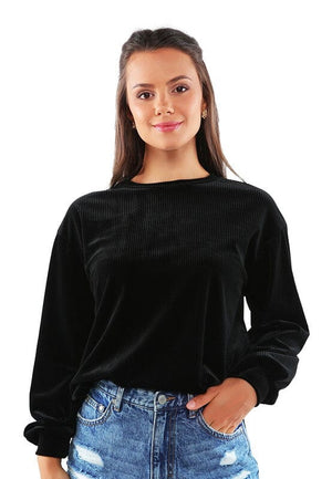 Drop Shoulder Corduroy Top Rag Company Black XS 