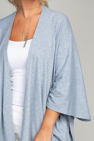 Drop Shoulder Open Front Cardigan Nuvi Apparel 