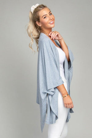 Drop Shoulder Open Front Cardigan Nuvi Apparel 