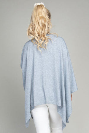 Drop Shoulder Open Front Cardigan Nuvi Apparel 