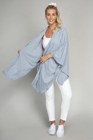 Drop Shoulder Open Front Cardigan Nuvi Apparel 