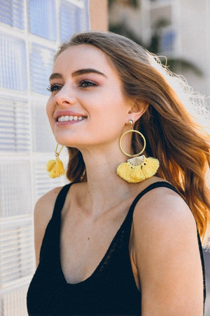 Drop Tassel Fan Earrings Jewelry Leto Collection 