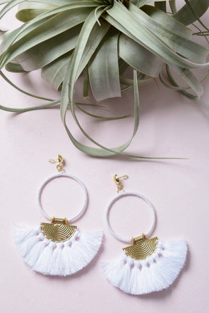Drop Tassel Fan Earrings Jewelry Leto Collection 