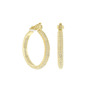 Pave Hoop Earrings
