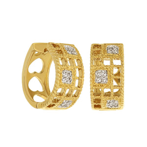 18k Gold CZ Huggies