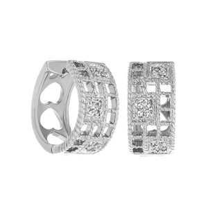 Cubic Zirconia Silver Huggies